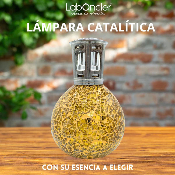 Lámpara Catalítica DORADA 200ml + Esencia 200ml