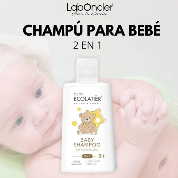 ECOLATIER Champú para bebés 2 en 1 Fácil desenredado 3+