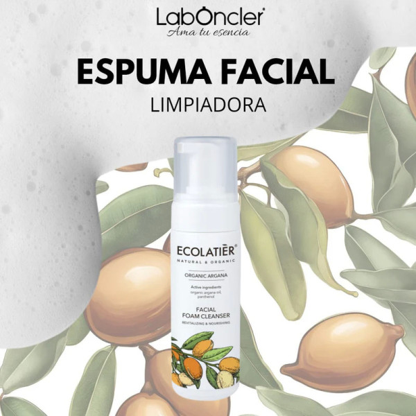 ECOLATIER Espuma Limpiadora Facial Revitalizante y Nutritiva Argán Ecológico