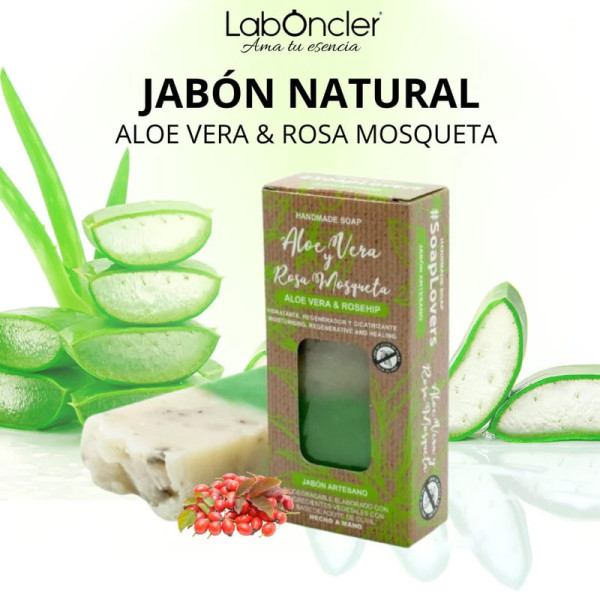 Jabón Natural de Aloe Vera y Rosa Mosqueta