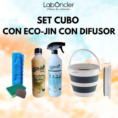 SET CUBO PLEGABLE+ECO-JIN Y DIFUSOR+BAYETA MICROF.+ESTROPAJO ESPONJA+JABONOSO. Compra online con IVA incluido.