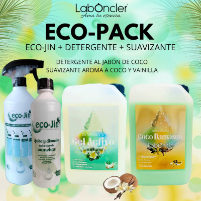 ECO-PACK eco-Jin + DETERGENTE + SUAVIZANTE. Compra online con IVA incluido.