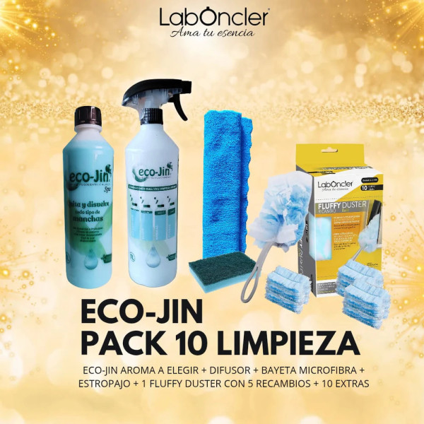 PACK 10 LIMPIEZA ECO-JIN A ELEGIR+DIFUSOR+ FUFFLY+10 RECAMBIOS EXTRAS