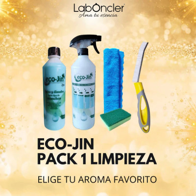 PACK 1 Limpieza ECOJIN+DIFUSOR+CEPILLO JUNTAS AMARILLO+BAYETA MICROFIBRA+ESTROPAJO CON ESPONJA. Compra online con IVA incluido.