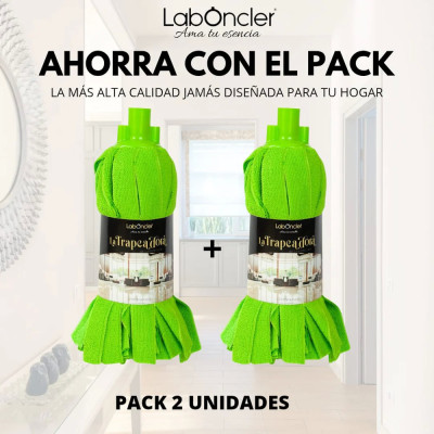 PACK DOBLE FREGONA TRAPEADORA MÁGICA para hogar. Compra online y mejora tu limpieza diaria. IVA incluido (21%).