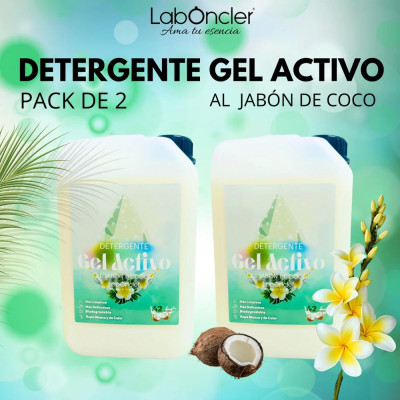 PACK DE 2 DETERGENTE ACTIVO AL JABÓN DE COCO para hogar. Compra online y mejora tu limpieza diaria. IVA incluido (21%).