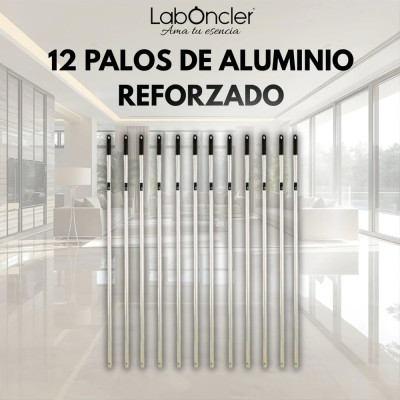 12 PALOS DE ALUMINIO REFORZADO para hogar. Compra online y mejora tu limpieza diaria. IVA incluido (21%).