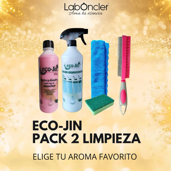 PACK 2 Limpieza ECOJIN+DIFUSOR+CEPILLO TEXTIL ROSA+BAYETA MICROFIBRA+ESTROPAJO CON ESPONJA