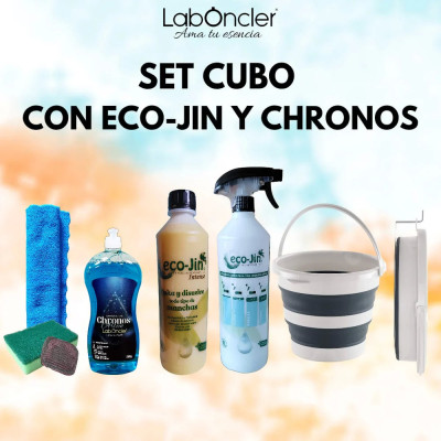 SET CUBO PLEGABLE+CHRONOS A ELEGIR+ECO-JIN Y DIFUSOR+BAYETA MICROF.+ESTROPAJO ESPONJA+JABONOSO. Compra online con IVA incluido.