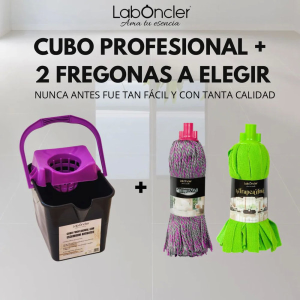 PACK CUBO ESCURRIDOR RAÍCES+2 FREGONAS A ELEGIR