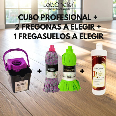 PACK CUBO ESCURRIDOR RAÍCES+2 FREGONAS A ELEGIR+1 ELIXIR FREGASUELOS A ELEGIR. Compra online con IVA incluido.