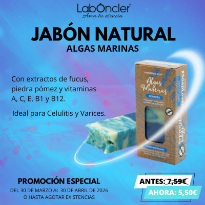 jabón natural de algas marinas
