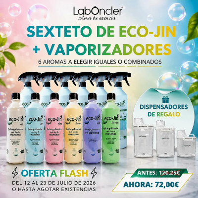 SEXTETO ECO-JIN A ELEGIR + VAPORIZADORES + DISPENSADORES DE REGALO